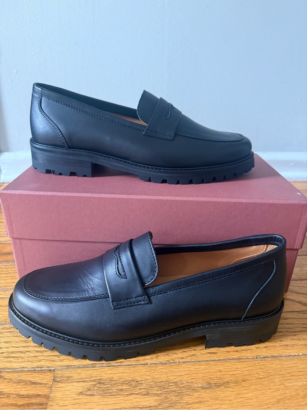 NWT Paire & Fils Black Leather Loafers